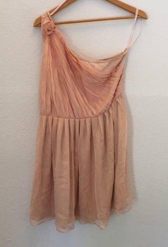 Chelsea and Violet  one shoulder dress peach