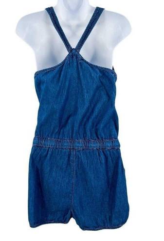 Nordstrom Indigo Rein Blue Jean Denim Chambray Shorts Sleeveless Romper Medium