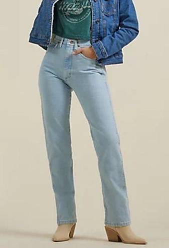 Wrangler light blue cowboy cut high waist slim bootcut jeans size 5 / size 0