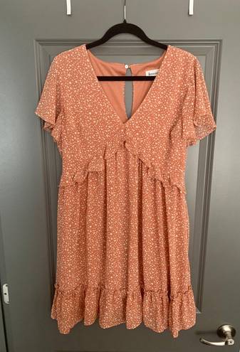 &merci Cheetah Print Peach Mini Dress