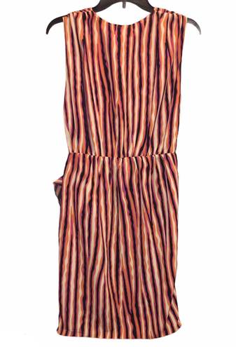 MM Couture Miss Me Faux Wrap Striped Dress Small