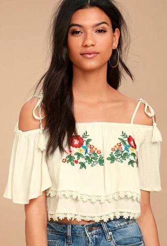 Lulus Off The Shoulder Embroidered Top