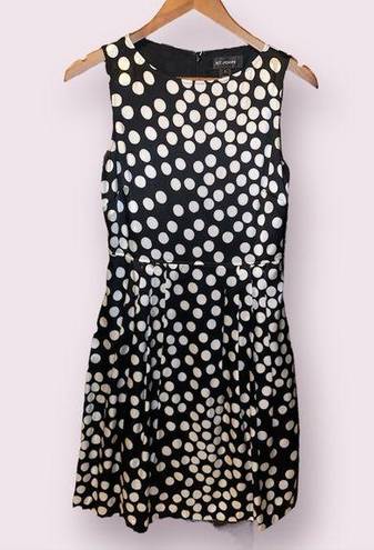 St. John  Silk Blend Fit & FlareSleeveless Midi Polka Dot Dress - size 2