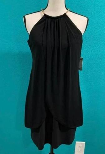 Kensie New with tags  black draped snake chain halter dress in size 2