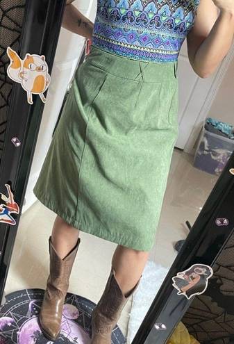 Dress Barn Vintage 90s  suede green Fall skirt