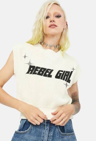 Dolls Kill Bal Boa Rebel Girl Sweater Vest