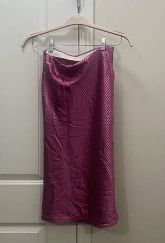 Code x Mode NWT  Pink Satin Striped Skirt Size Medium