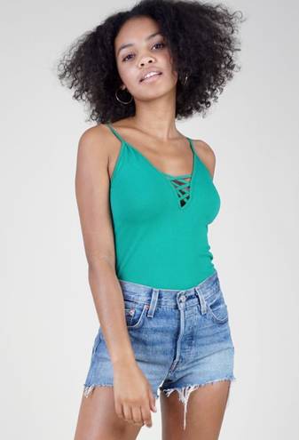 Free People Green Crossfire Cami NWT