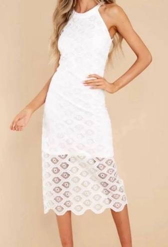 Just Me White Eyelet Midi Dress