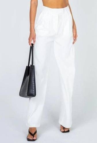 Princess Polly Huxley White Wide Leg Trousers 2