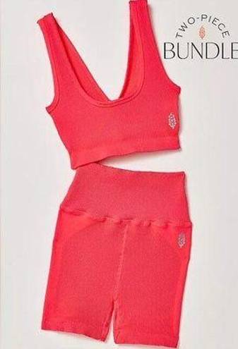 Free People NEW Set!  Movement XS/S Happiness Runs Scoop Neck Sports Bra Shorts