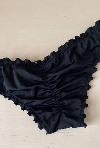 Shade & Shore  Black Ruched Cheeky Bikini Bottoms 