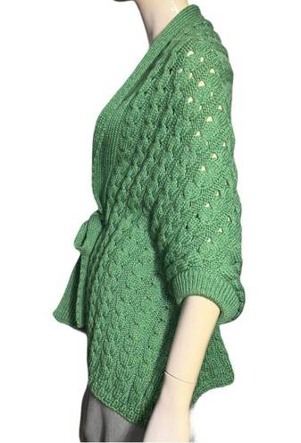 Blarney Woolen Mills One Size Green Chunky Merino Wool Wrap Sweater Poncho