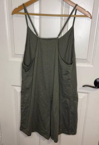 Cider Minimalist Everyday Sage Green  Romper With Pockets Size L Summer Casual