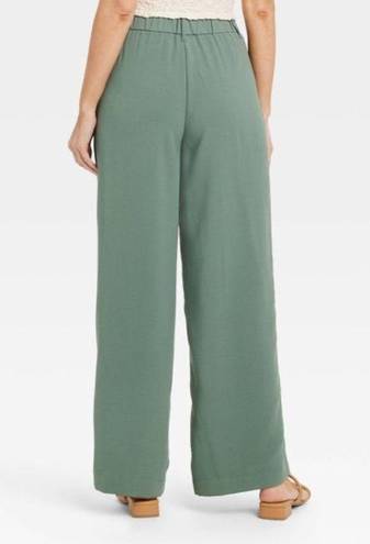 A New Day  Women's High-Rise Wide Leg Fluid Pants grassy Glen size 2