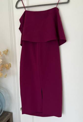 Likely Driggs Deep Orchid Strapless Ruffle Knee Length Dress Size 2 NWT