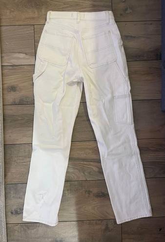 Abercrombie & Fitch 90s Straight Ultra High Rise White Cargo Pants