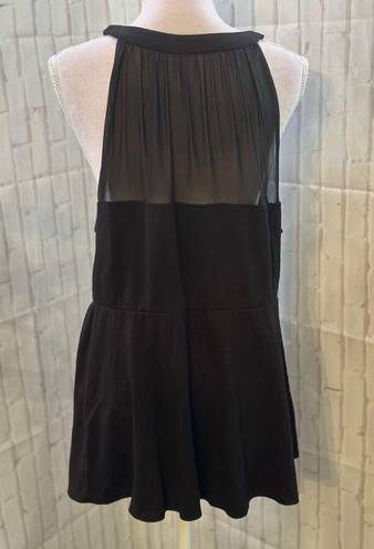 Torrid  Black High Neck Mesh Sweetheart Peplum Babydoll Stretch Top Sz 18/20