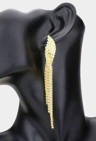 Twisted NWT Christina Collection long CZ  fringe. Waterfall earrings.