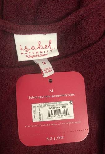 Isabel Maternity  by Ingrid & Isabel L/S Ruffle Babydoll Top Sz Medium NWT