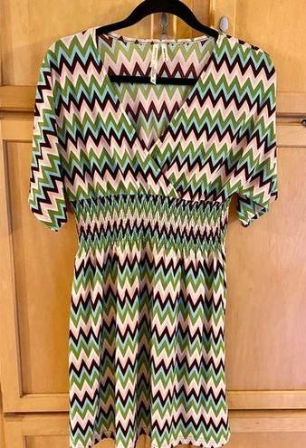 Cristinalove Chevron Print Multi Color Dress Size M