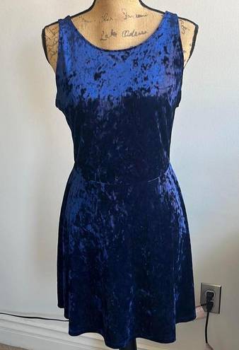 Divided Blue Velvet Dress