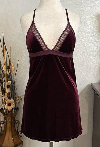 Bordeaux Etam Velvet Cgemise  Grenat Red Slip Size Small