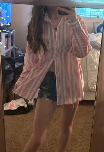 Old Navy Pink Striped Button Down