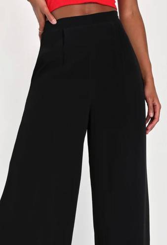 Lulus NWOT  Proper Style Black High-Waisted Wide-Leg Pants - M