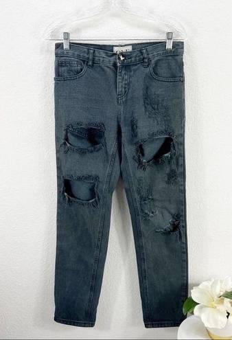 One Teaspoon  Awesome Baggies Black Distressed Jeans Size 25