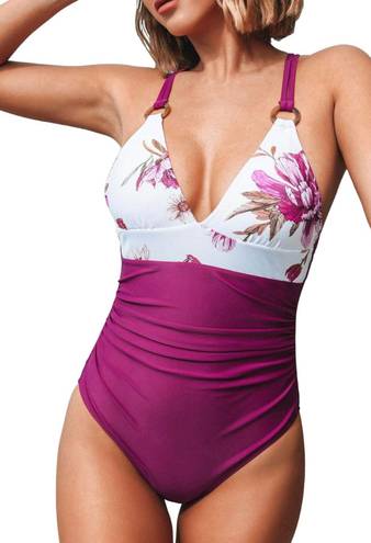 Cupshe NWT  V Neck Floral One Piece Swimsuit