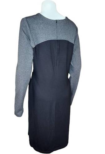 Karen Kane  Women's Large Gray Black ColorBlock Long Sleeve Midi Dress $108 NWT