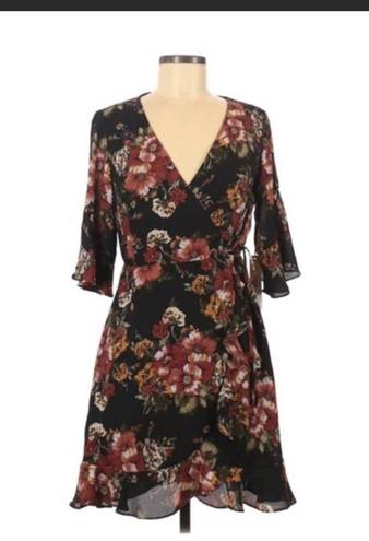 June and Hudson Boho Floral Wrap Flutter Dress