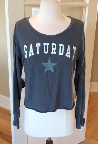 Grayson Threads Long Sleeve Crop Top Oversized XS Fits S M Shirt