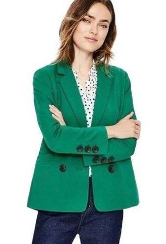Boden Gabriella Ponte Blazer Jacket Size 10 Green Double Breasted