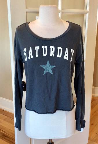 Grayson Threads Long Sleeve Crop Top Oversized XS Fits S M Shirt