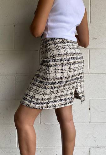 Ceber vintage tweed skirt White