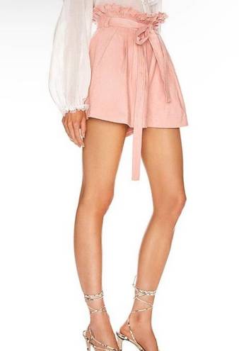 Alexis  Shorts Jolan Pink Hi Waisted Paper Bag Linen Shorts S