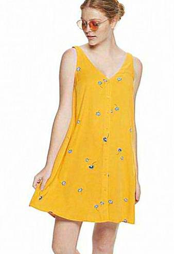 Popsugar  Yellow Floral‎ Button Front Dress Size Medium