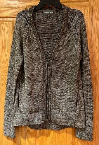 Michael Stars  Zipper Cardigan Sweater w/ Pockets in Java Brown Size Small