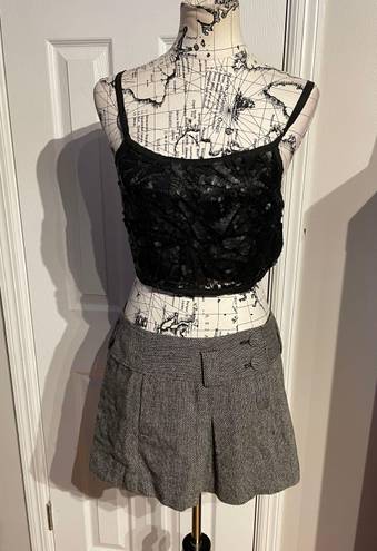 American Eagle Outfitters Wool Blend Mini Skirt Pleated Paneled School girl Pinstripes Vintage Y2k Coquette 