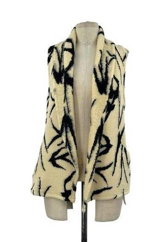 Rory Beca  Cream & Black Bird Print Sweater Knit Vest Size Small