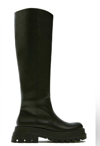 ZARA  Treaded Knee High Lug Boots - Sz 10/41/NWT