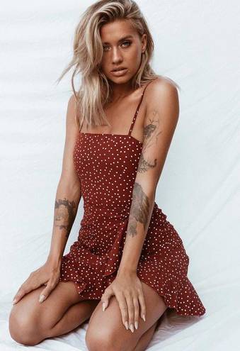 Princess Polly Caesura Red Polka Dot Side Tie Mini Dress