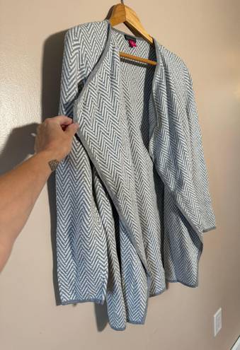 Vince Camuto Gray  Herringbone Waterfall Sweater Size M Like New