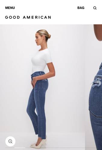 Good American High Rise Slim Straight Jeans