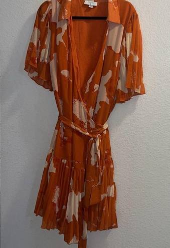 Alexis ✨ Target Flutter Sleeve Pleated Wrap Sz 3X Dress Orange✨