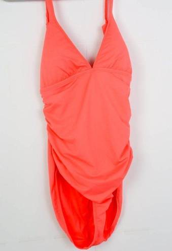 La Blanca NEW  Island Goddess Halter Tankini one-piece, Hot Coral, Size 10