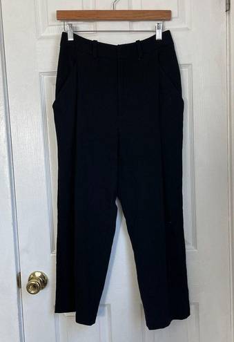 Oak + Fort  black front pleat trousers high waist size 6