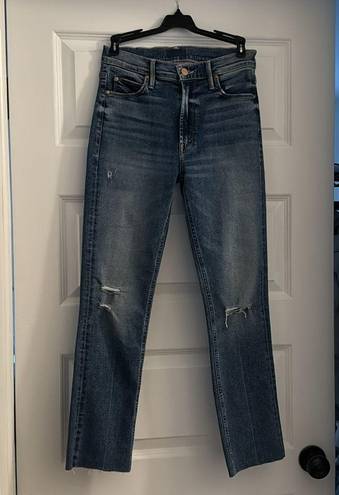 MOTHER The mid rise dazzler ankle fray in “going in circles” size 26